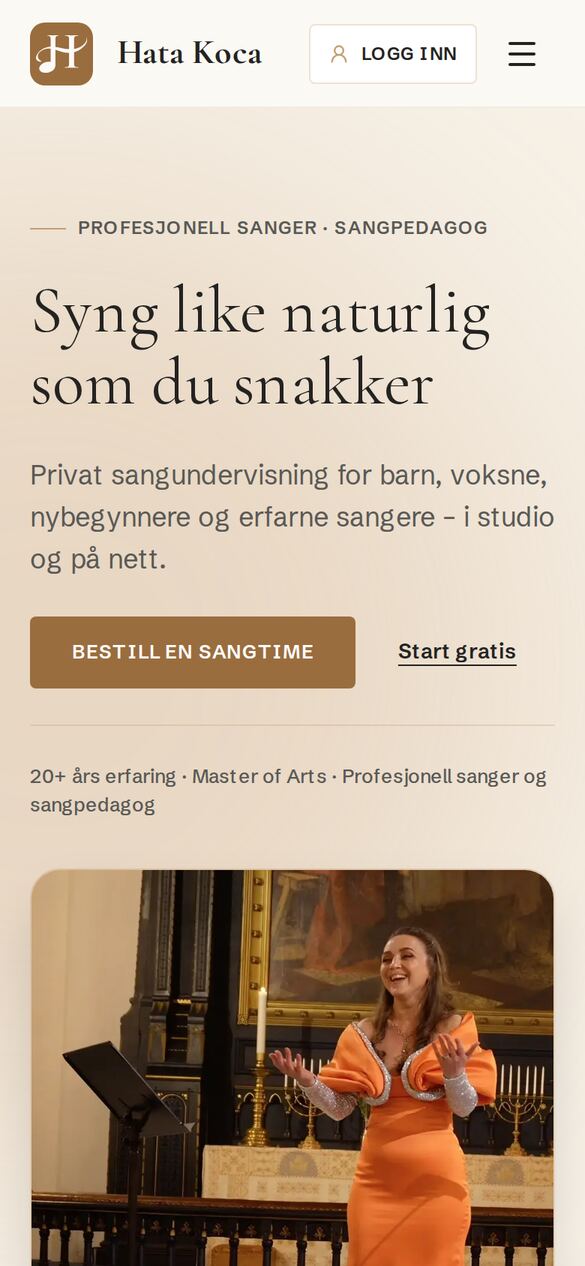 Forsiden til hatakoca.com på mobil